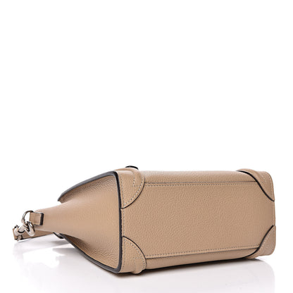 Celine Drummed Calfskin Nano Luggage Dune 4 of 9