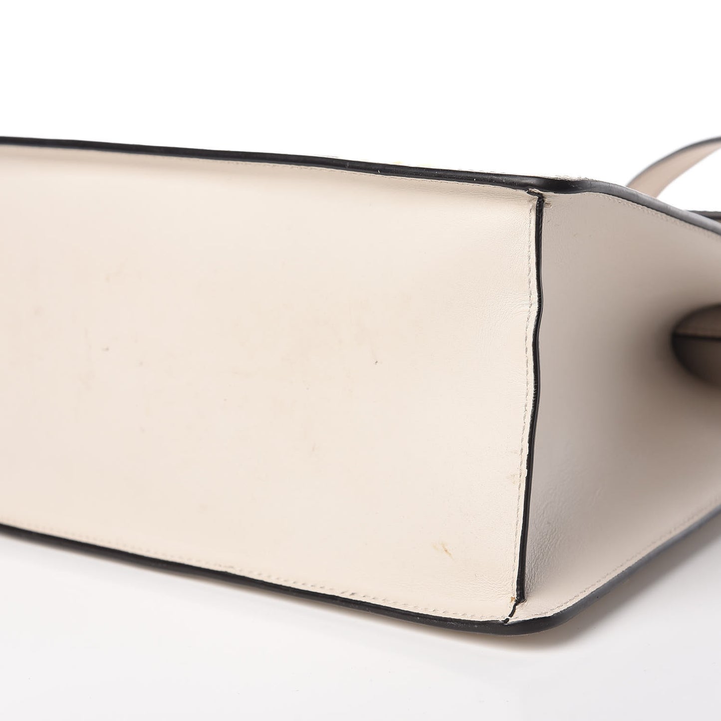Calfskin Web Medium Sylvie Top Handle Bag White