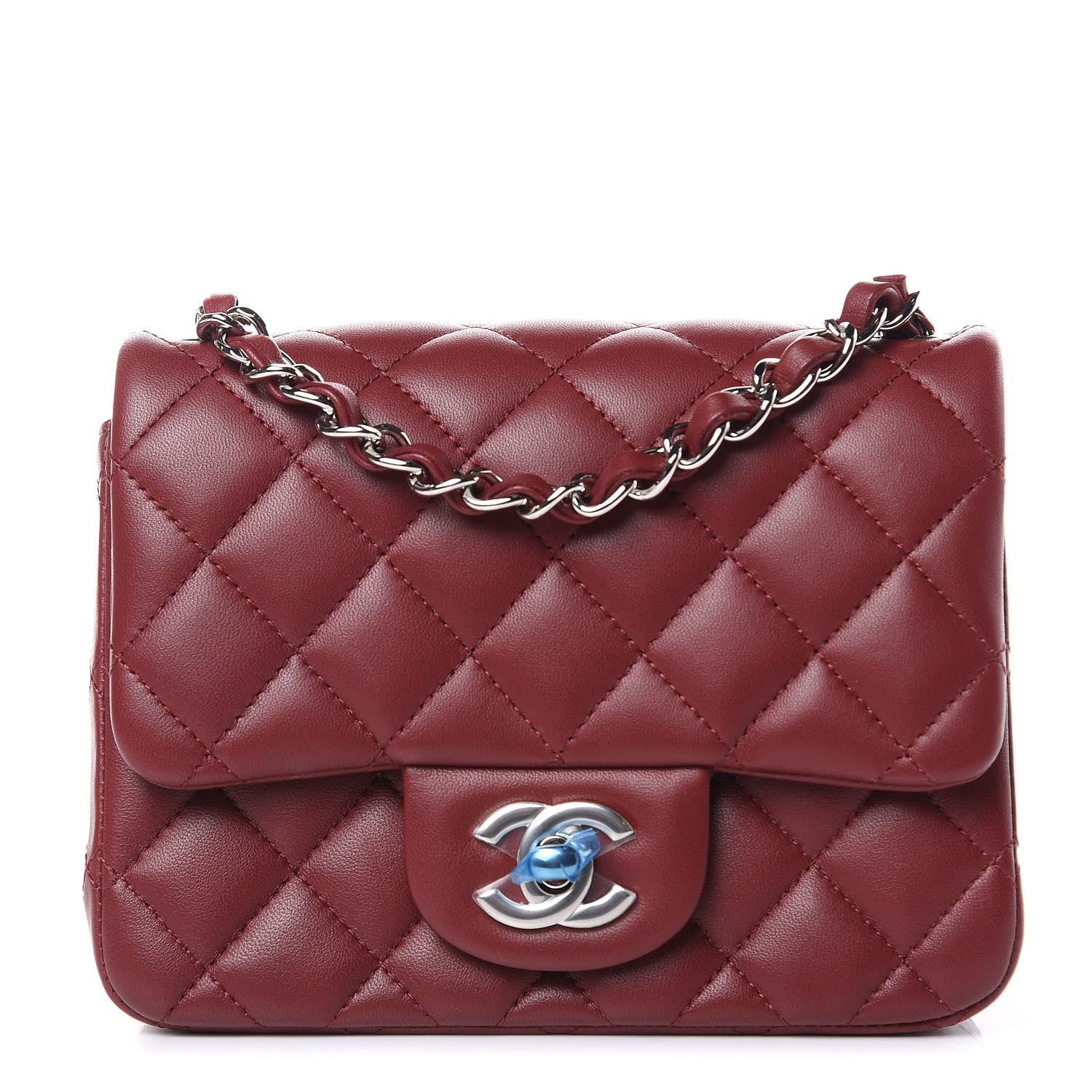 Chanel Lambskin Quilted Mini Square Flap Burgundy 1 of 11