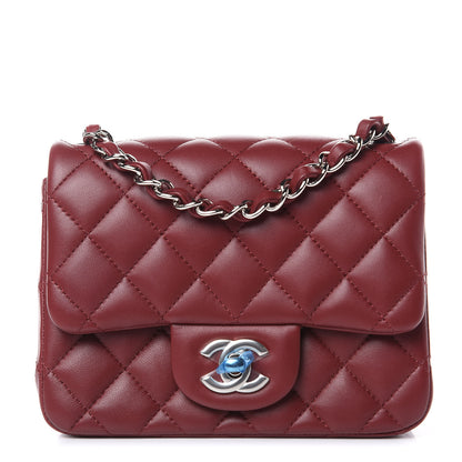 Chanel Lambskin Quilted Mini Square Flap Burgundy 1 of 11