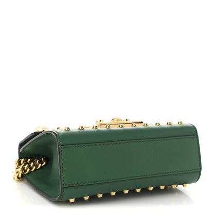 Gucci Calfskin Studded Small Padlock Shoulder Bag Emerald 4 of 12