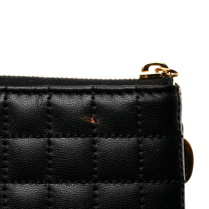 Celine Calfskin Quilted C Charm Pouch Black 8 of 9
