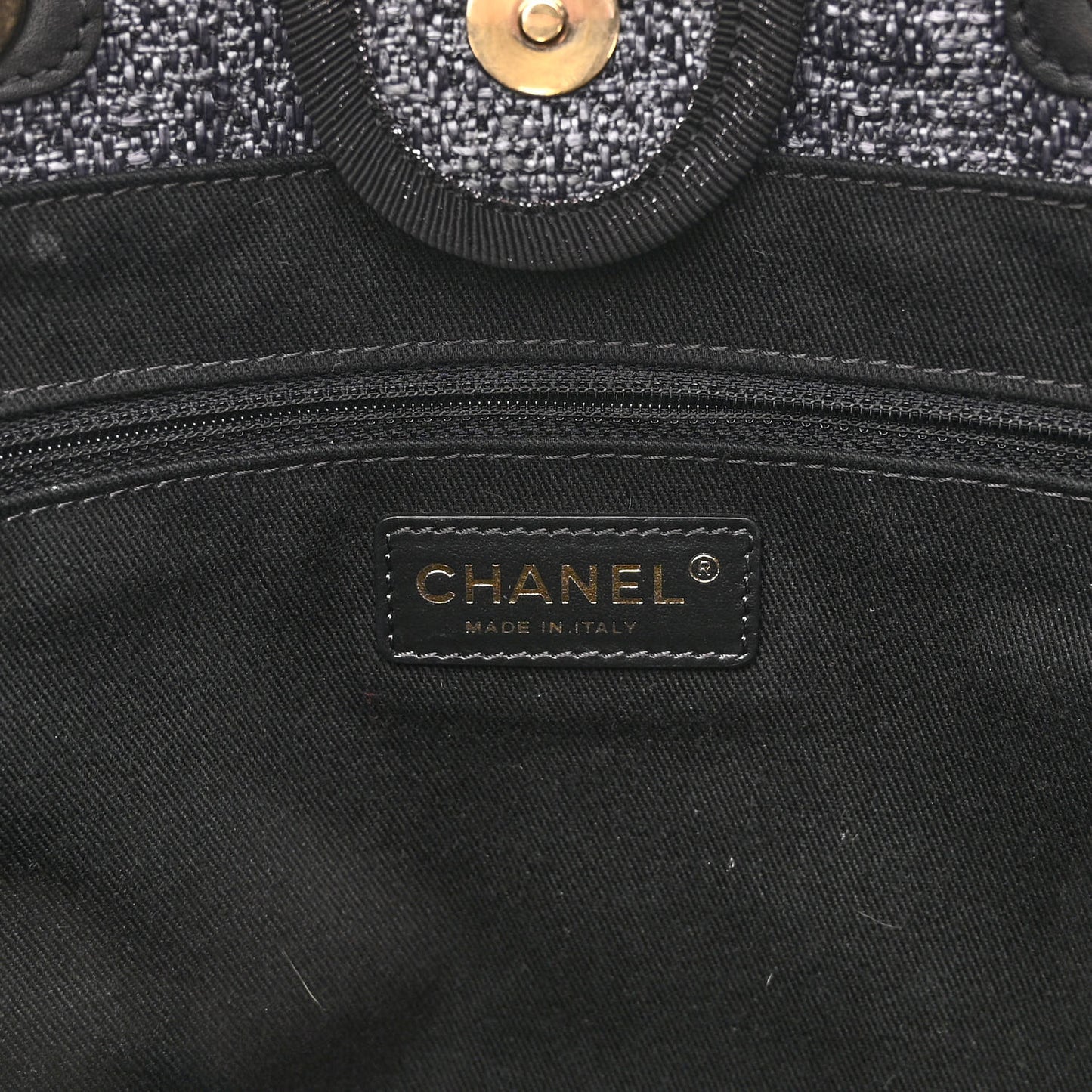 Lurex Boucle Small Deauville Tote Black