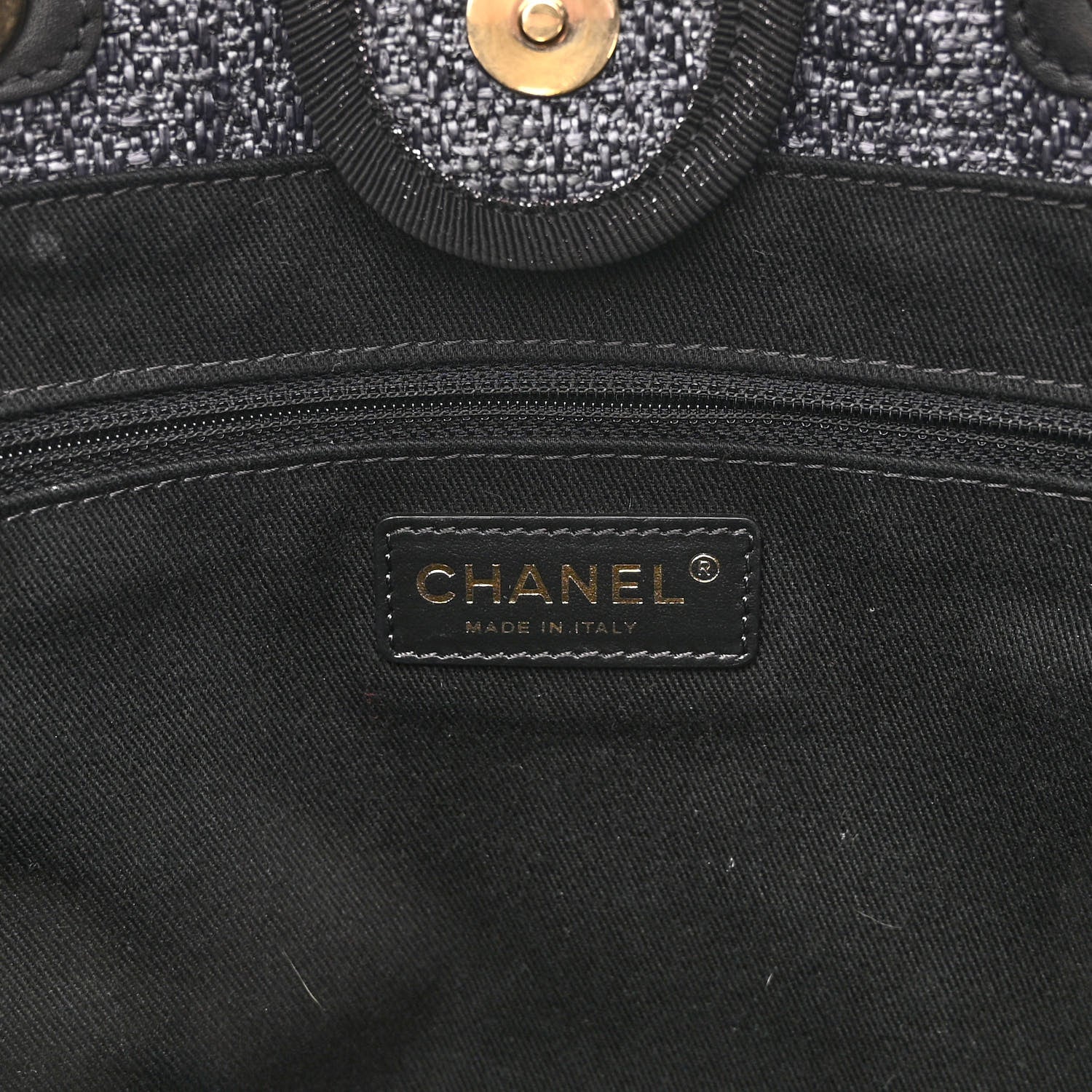 Chanel Lurex Boucle Small Deauville Tote Black 5 of 9