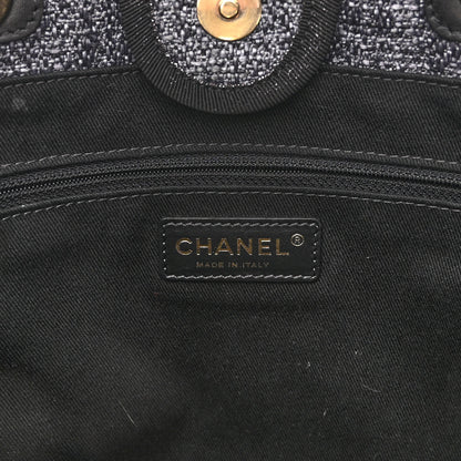 Chanel Lurex Boucle Small Deauville Tote Black 5 of 9