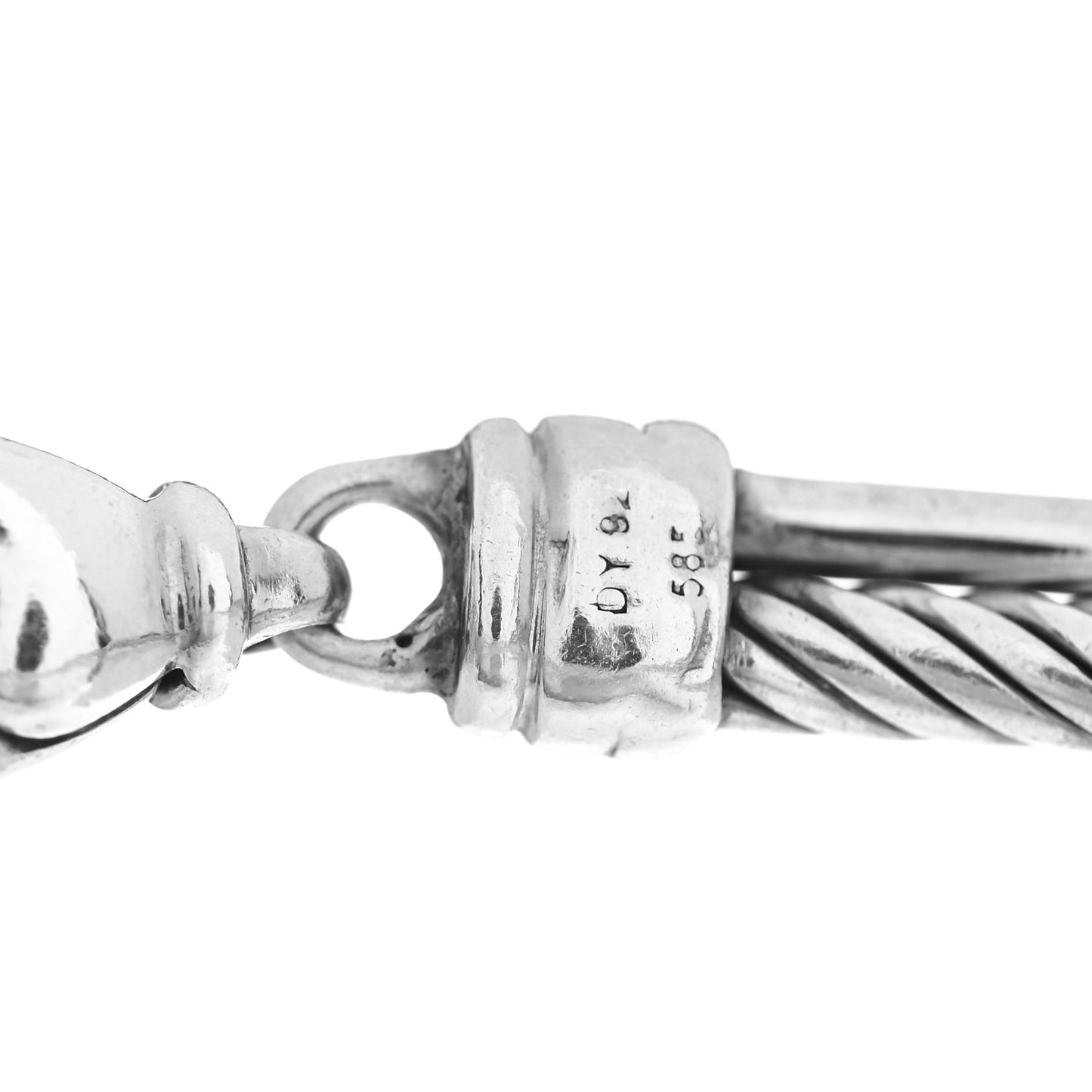 Sterling Silver 14K White Gold Diamond 3mm Crossover Bracelet