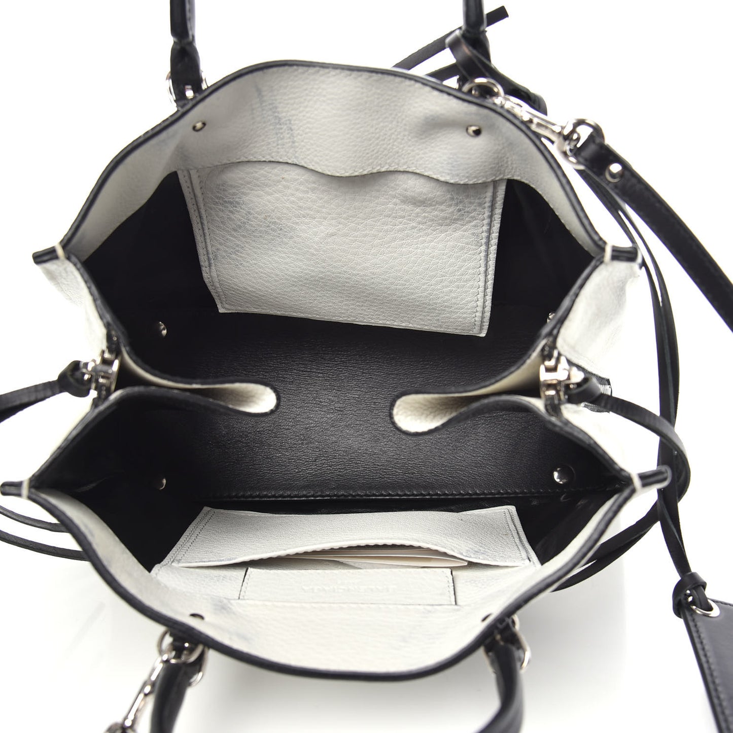 Veau Papier A6 Zip Around Tote White Black