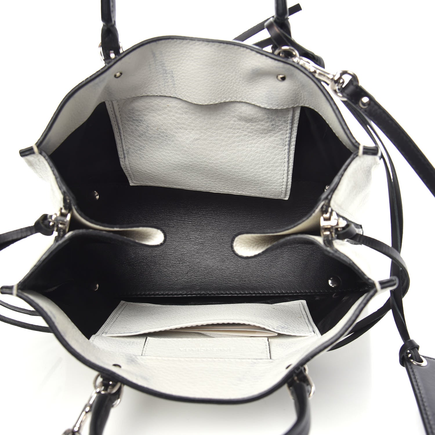 Balenciaga Veau Papier A6 Zip Around Tote White Black 6 of 17