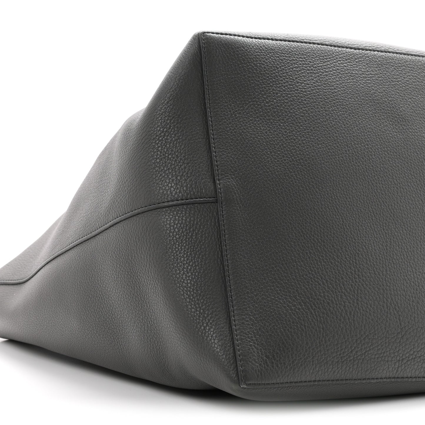 Grained Calfskin Park Tote Three Charcoal