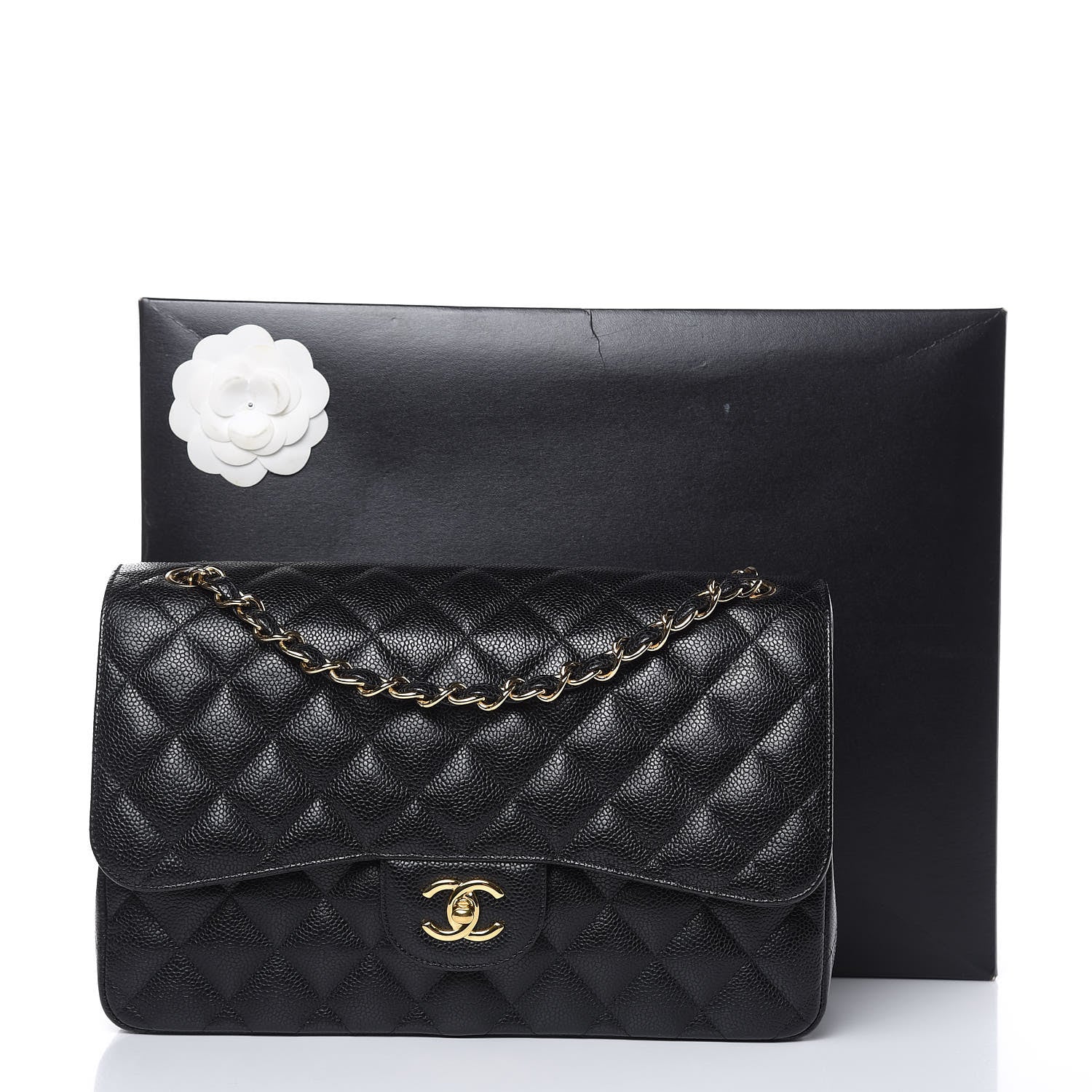Chanel Caviar Quilted Jumbo Double Flap Black 12 of 12