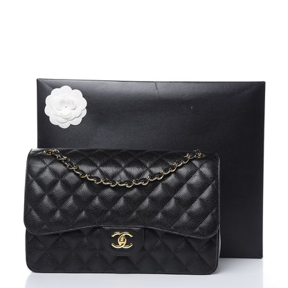 Chanel Caviar Quilted Jumbo Double Flap Black 12 of 12