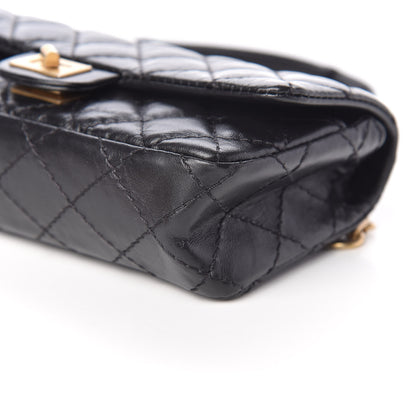 Chanel Aged Calfskin Quilted 2.55 Reissue Flap Belt Bag Black 9 of 10