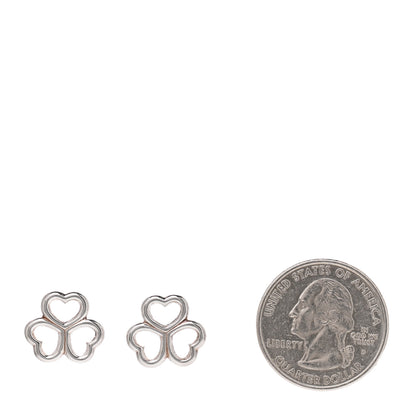 Tiffany Sterling Silver Heart Clover Earrings 2 of 4