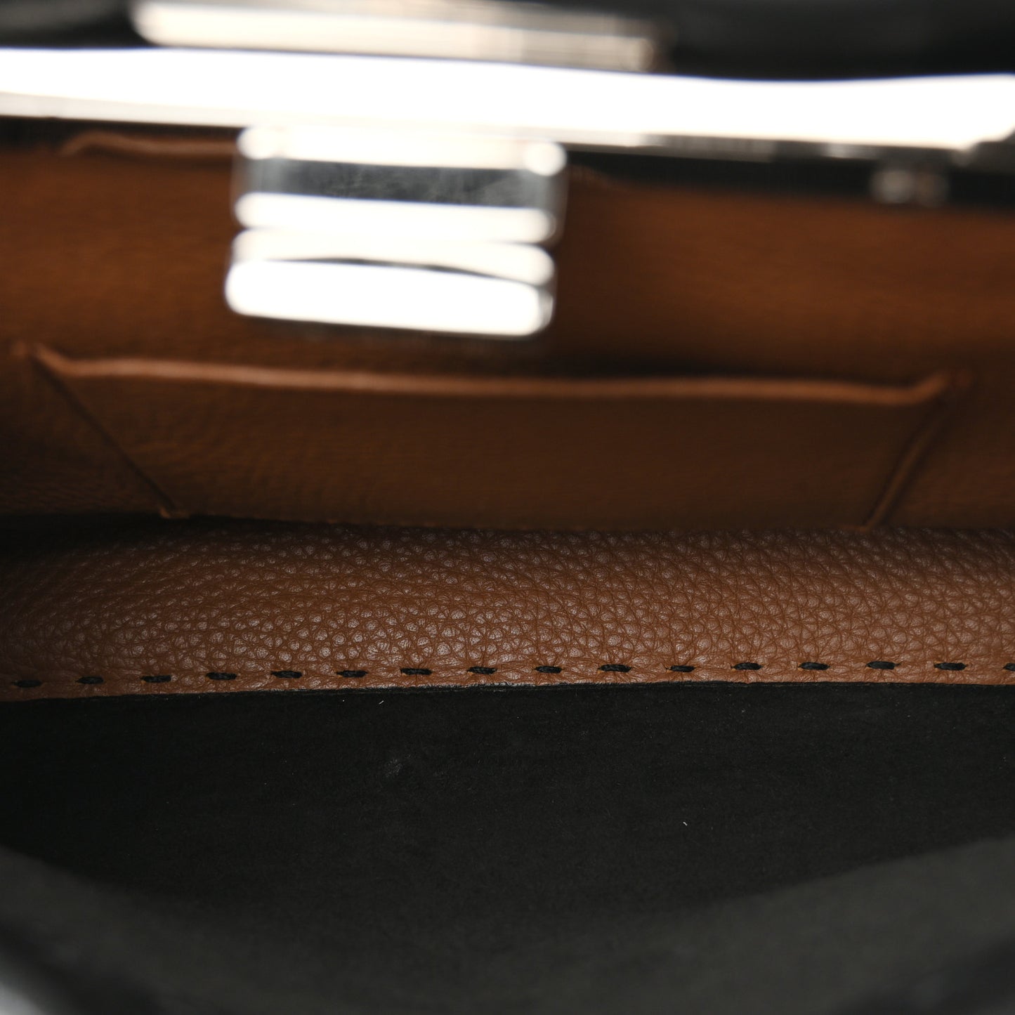 Cuoio Romano Selleria Bi-Color Mini Peekaboo Iconic Satchel Black Mou