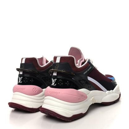 Louis Vuitton Mix Materials Suede Calfskin Run 55 Sneakers 37 Burgundy 4 of 8