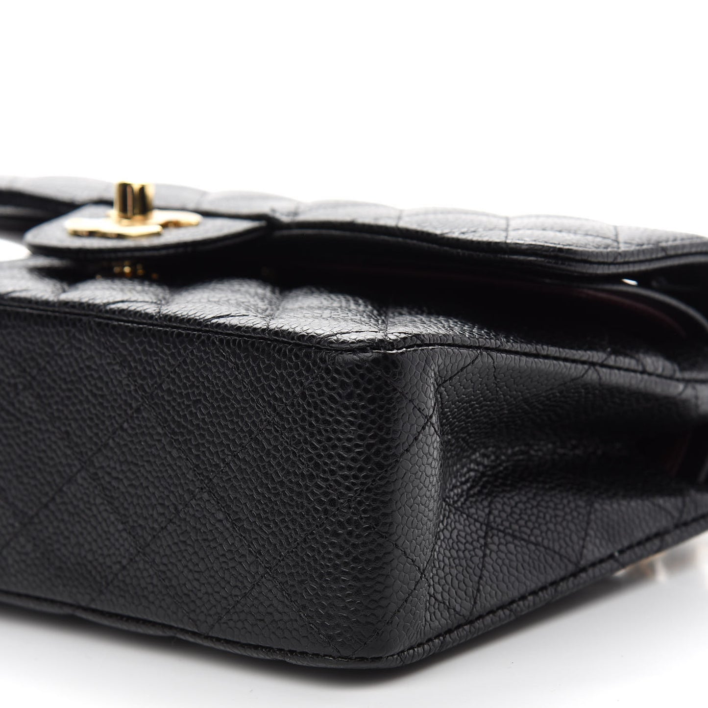 Caviar Quilted Small Double Flap Black
