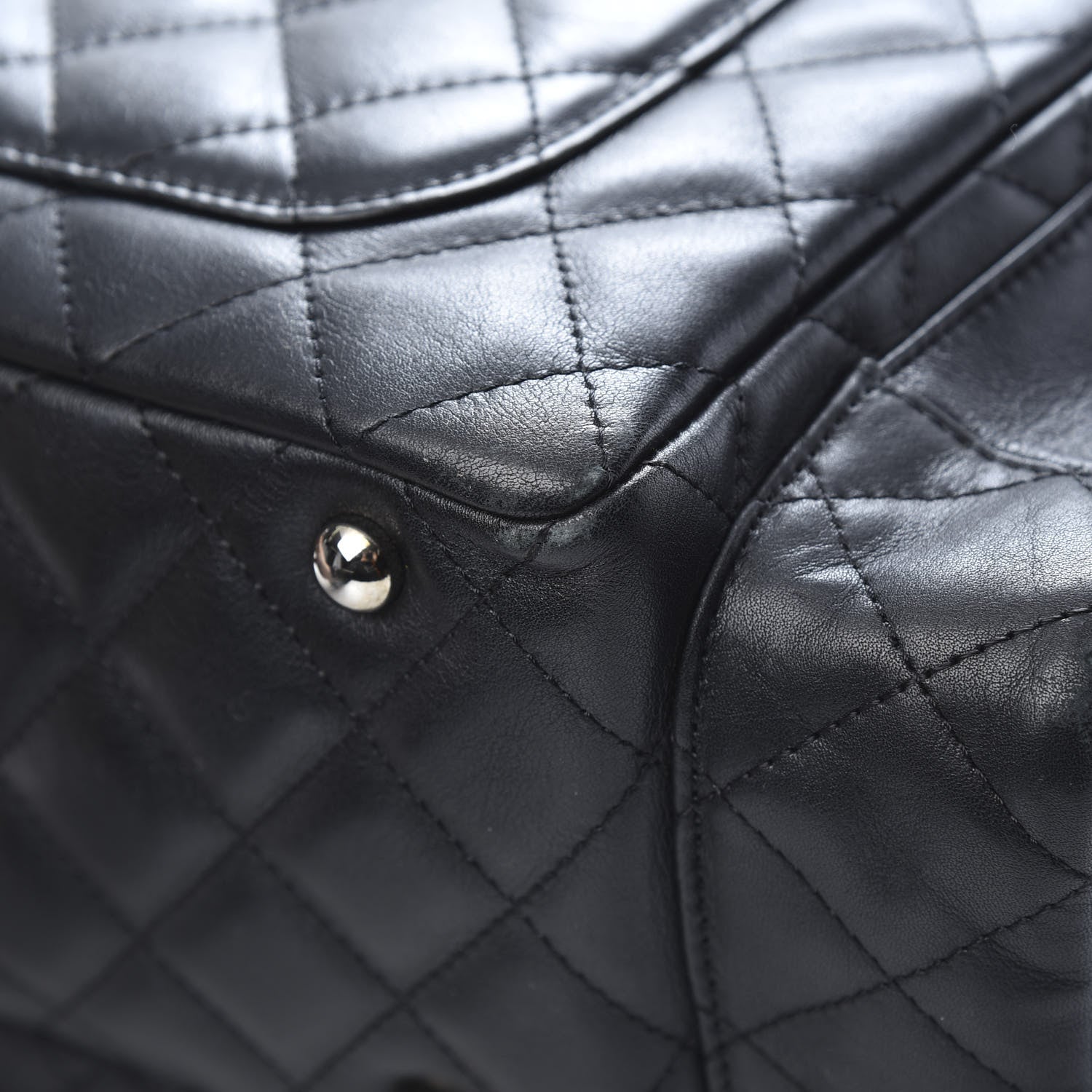 Chanel Calfskin Quilted Small Cambon Multipocket Reporter Black White 11 of 13