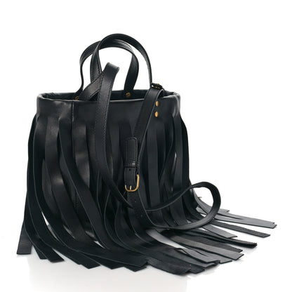 Balenciaga Calfskin XS Fringe Laundry Cabas Black 3 of 9