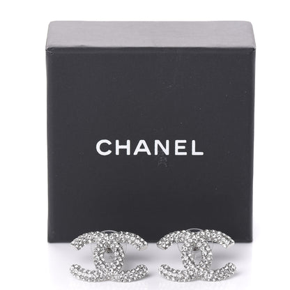 Chanel Crystal CC Earrings Silver 5 of 5