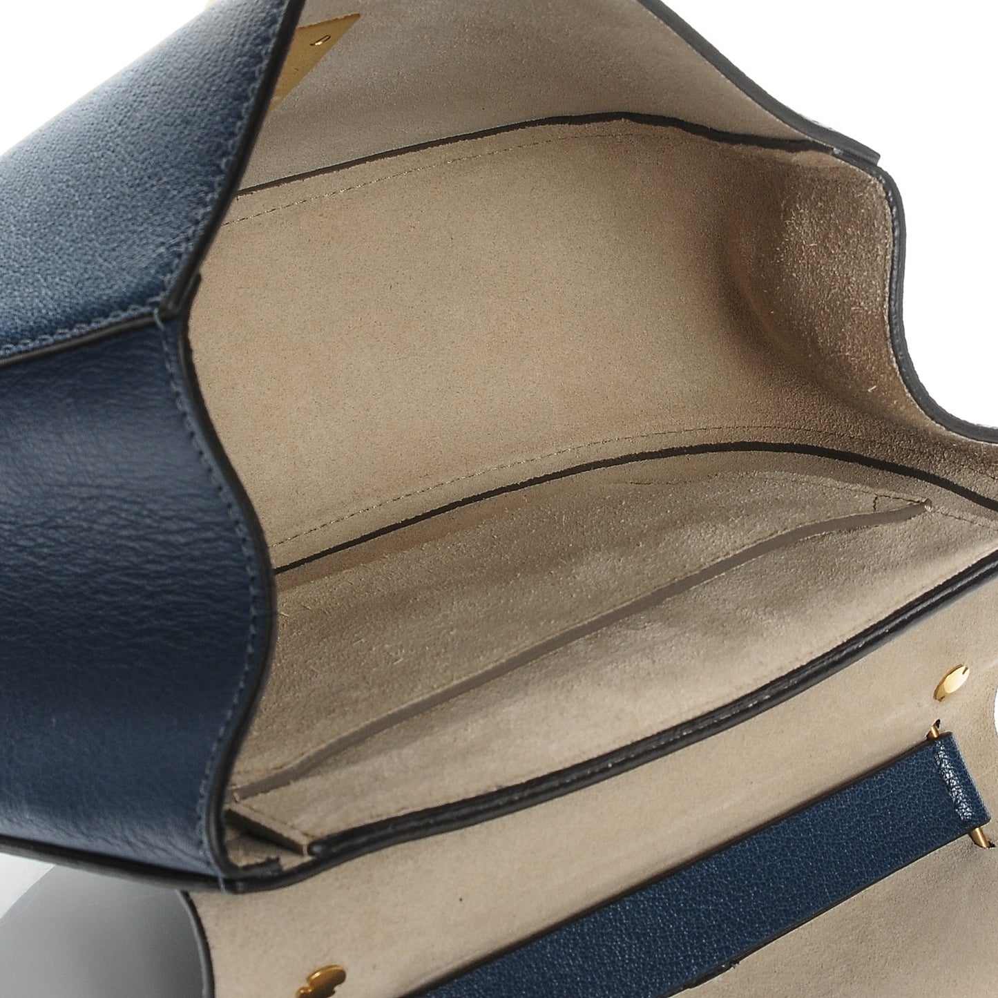 Goatskin Drew Shoulder Bag Denim Blue