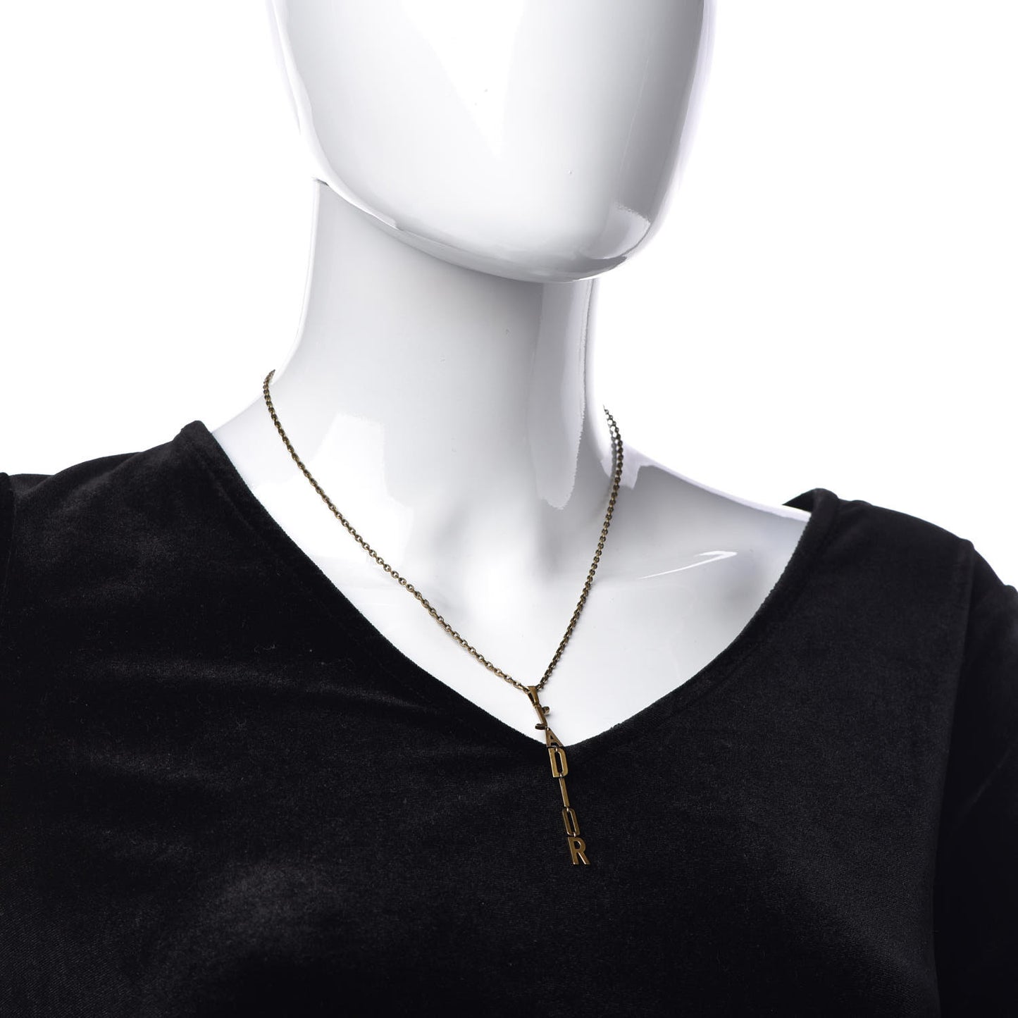 Metal J'Adior Long Necklace Aged Gold
