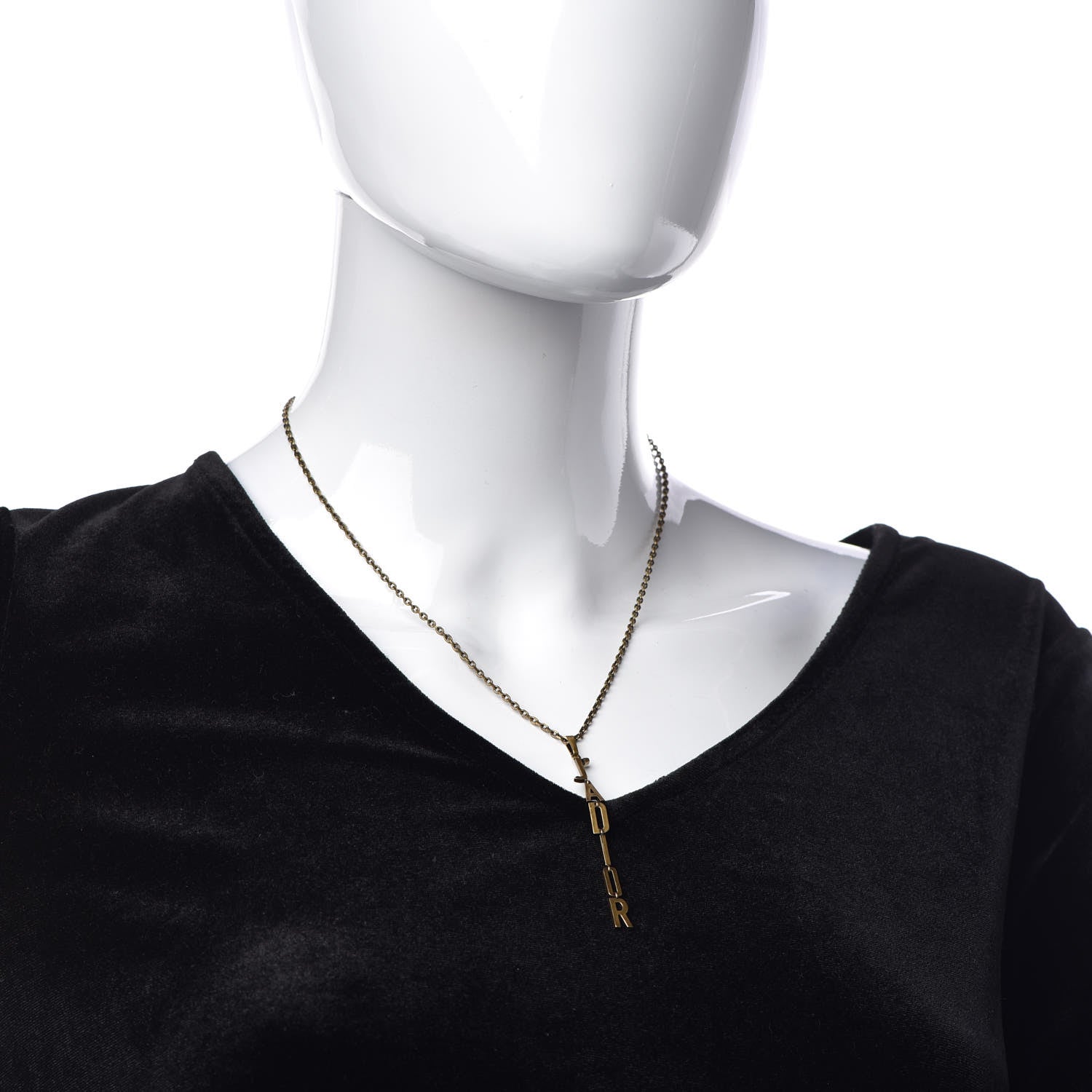 Christian Dior Metal J'Adior Long Necklace Aged Gold 2 of 6