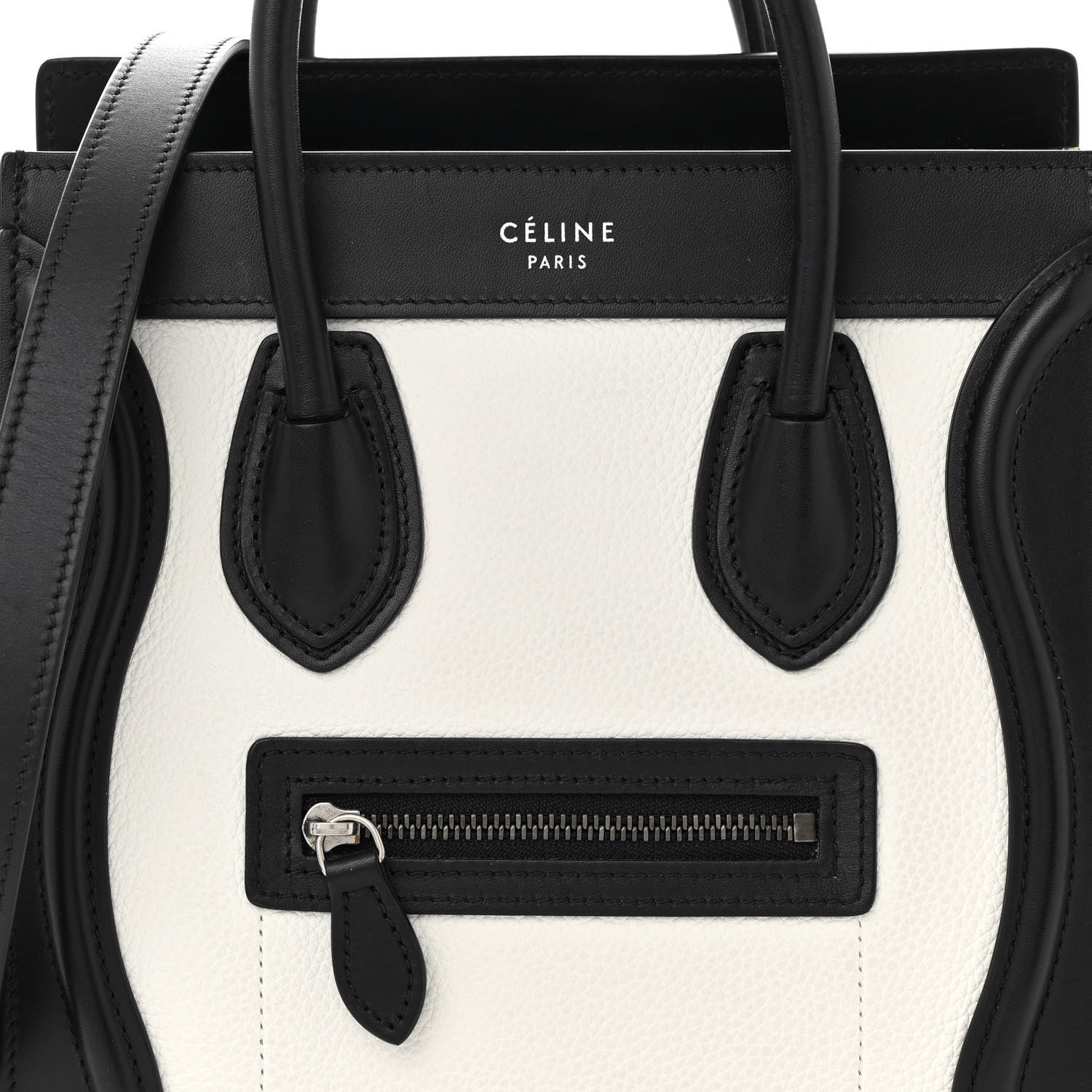 Celine Grained Baby Calfskin Nubuck Nano Tri-Color Luggage White 7 of 10