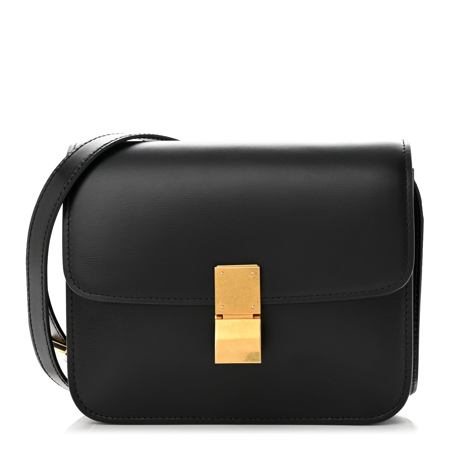 Box Calfskin Teen Classic Box Flap Bag Black