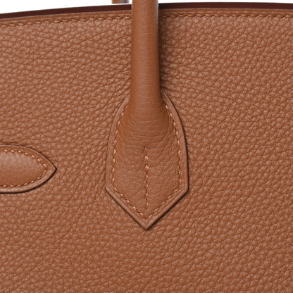 Hermes Togo Swift Officier Birkin 30 Gold Ambre 17 of 33