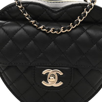 Chanel Lambskin Quilted CC In Love Heart Bag Black 8 of 11
