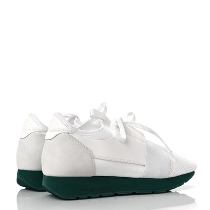 Balenciaga Mesh Calfskin Neoprene Womens Race Runner Sneakers 40 White 4 of 10