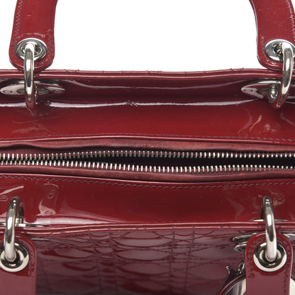 Christian Dior Patent Cannage Medium Lady Dior Burgundy Red 8 of 13