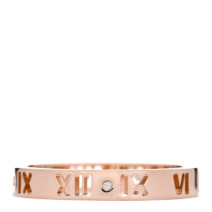 Tiffany 18K Rose Gold Diamond Narrow Atlas Pierced Ring 60 9.25 1 of 5