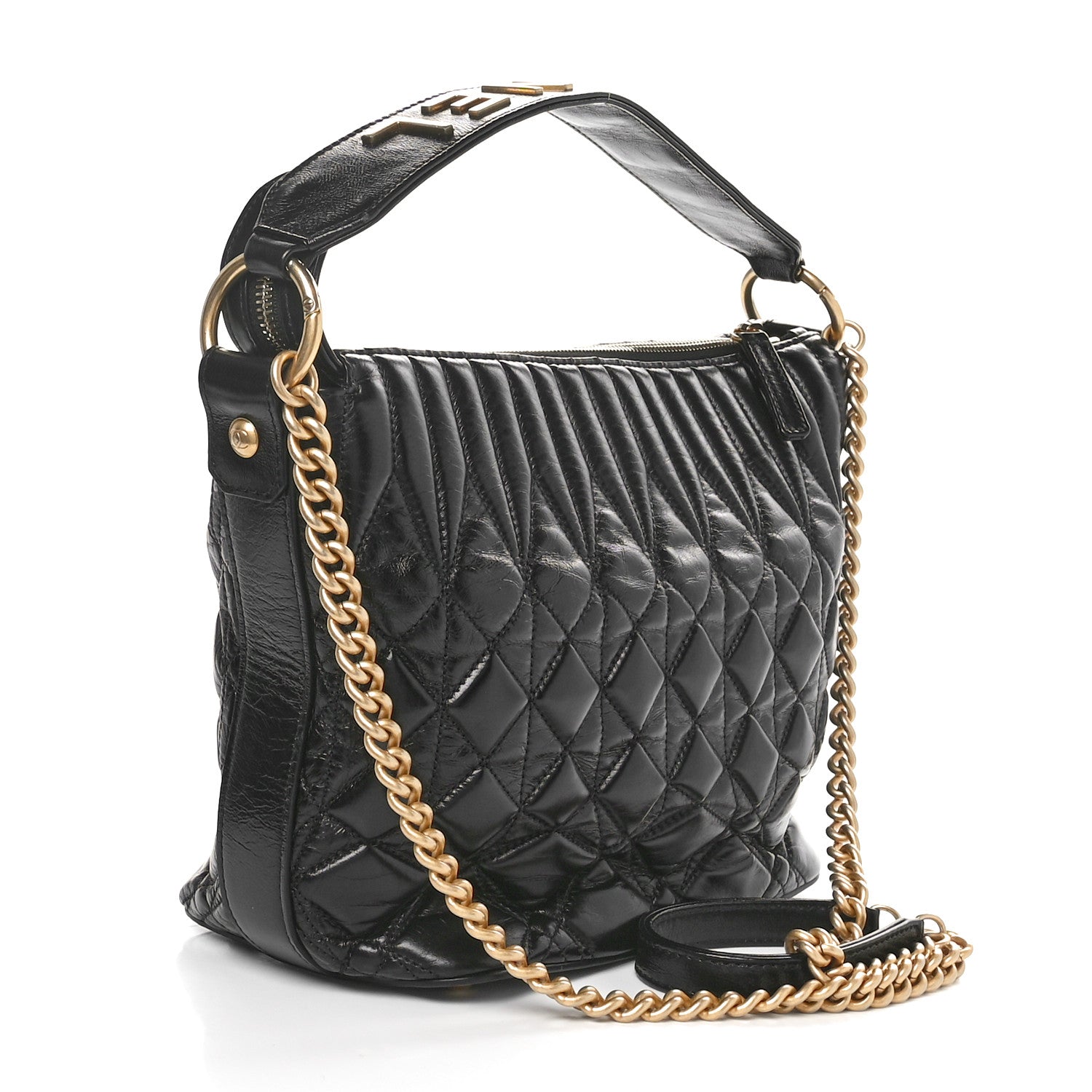 Chanel Glazed Calfskin Quilted State Of The Art Hobo Black 3 of 10