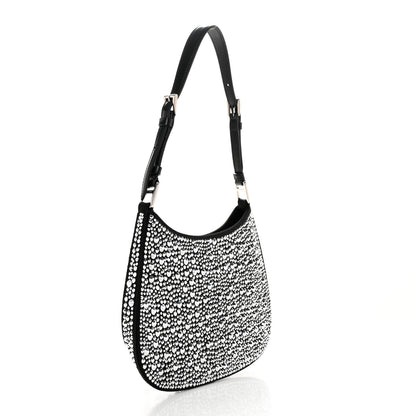 Prada Satin Crystal Cleo Adjustable Strap Shoulder Bag Metal 3 of 11