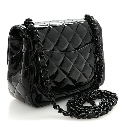 Chanel Patent Calfskin Quilted Mini Square Flap So Black 3 of 11