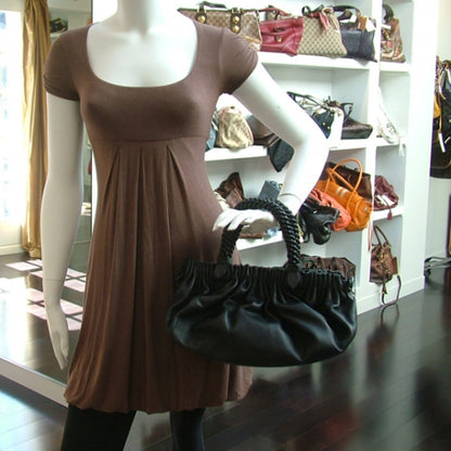 Bottega Veneta Ruched Jardin Black Nero 2 of 10