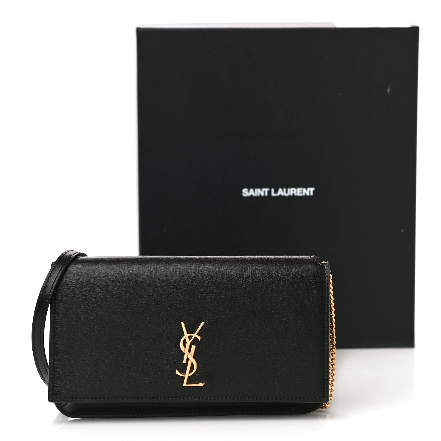 Saint Laurent Smooth Calfskin Monogram Phone Holder Crossbody Black 10 of 10