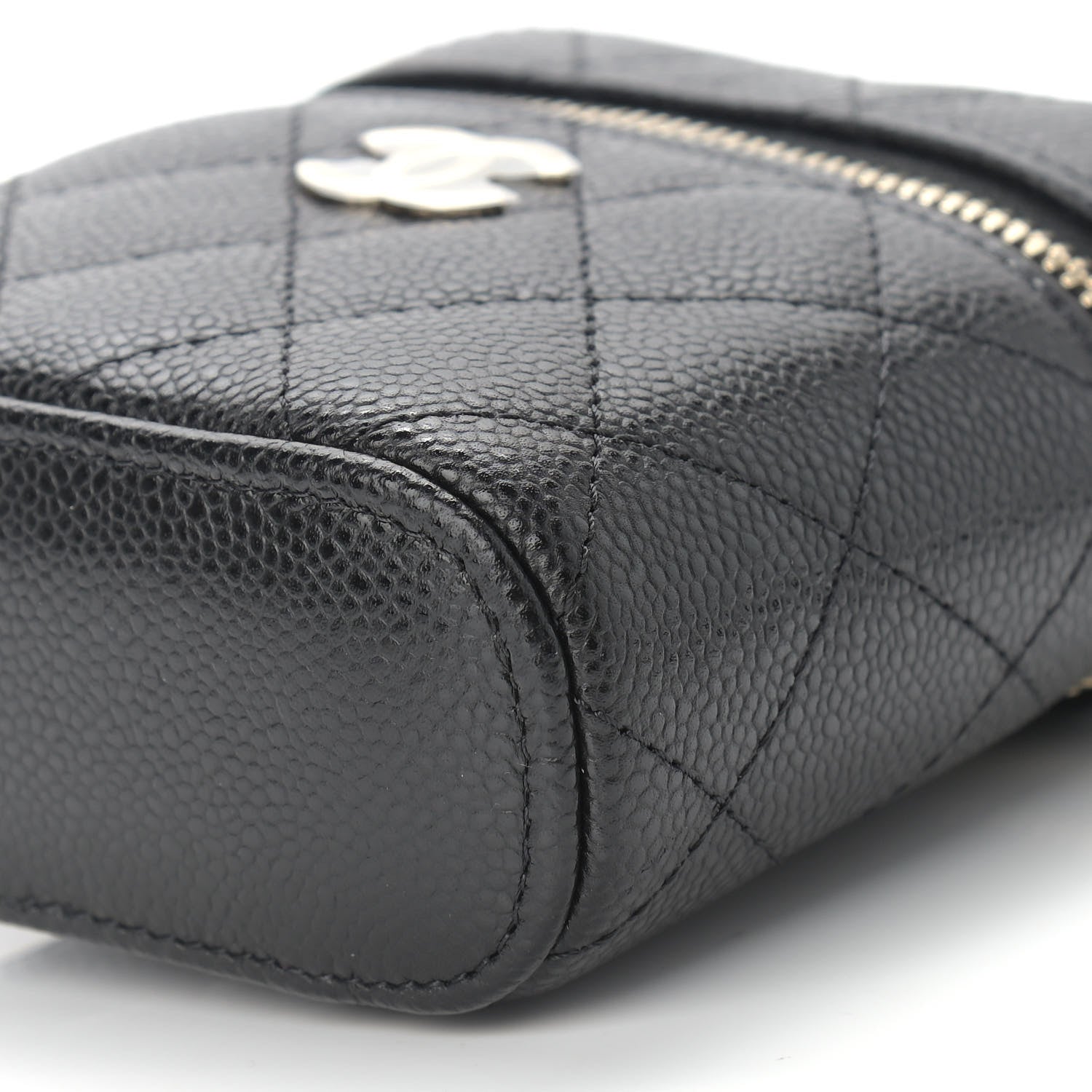 Chanel Caviar Quilted Small Handle With Care Vanity Case With Chain Black 9 of 9