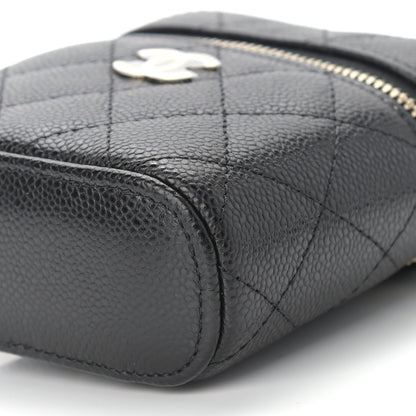 Chanel Caviar Quilted Small Handle With Care Vanity Case With Chain Black 9 of 9