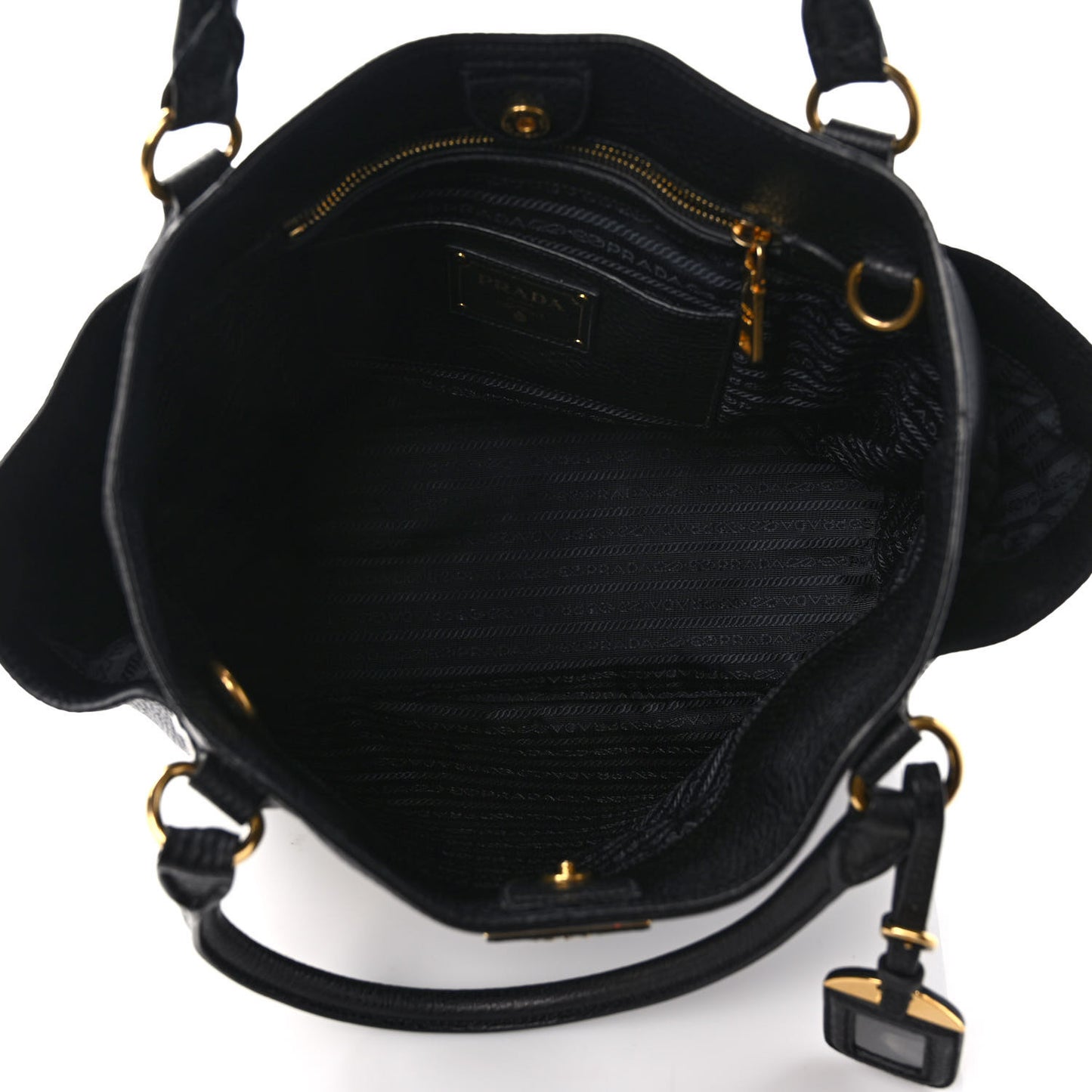 Vitello Daino Side Pocket Tote Black