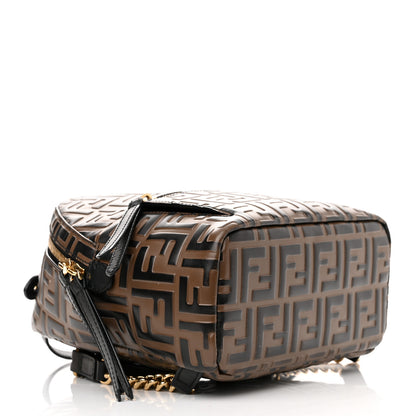 Fendi Vitello Bi-Color FF 1974 Embossed Mini Backpack Maya Black 4 of 10