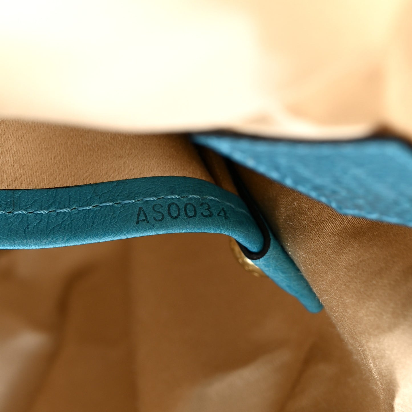 Monogram Suede Ostrich Theda GM Turquoise