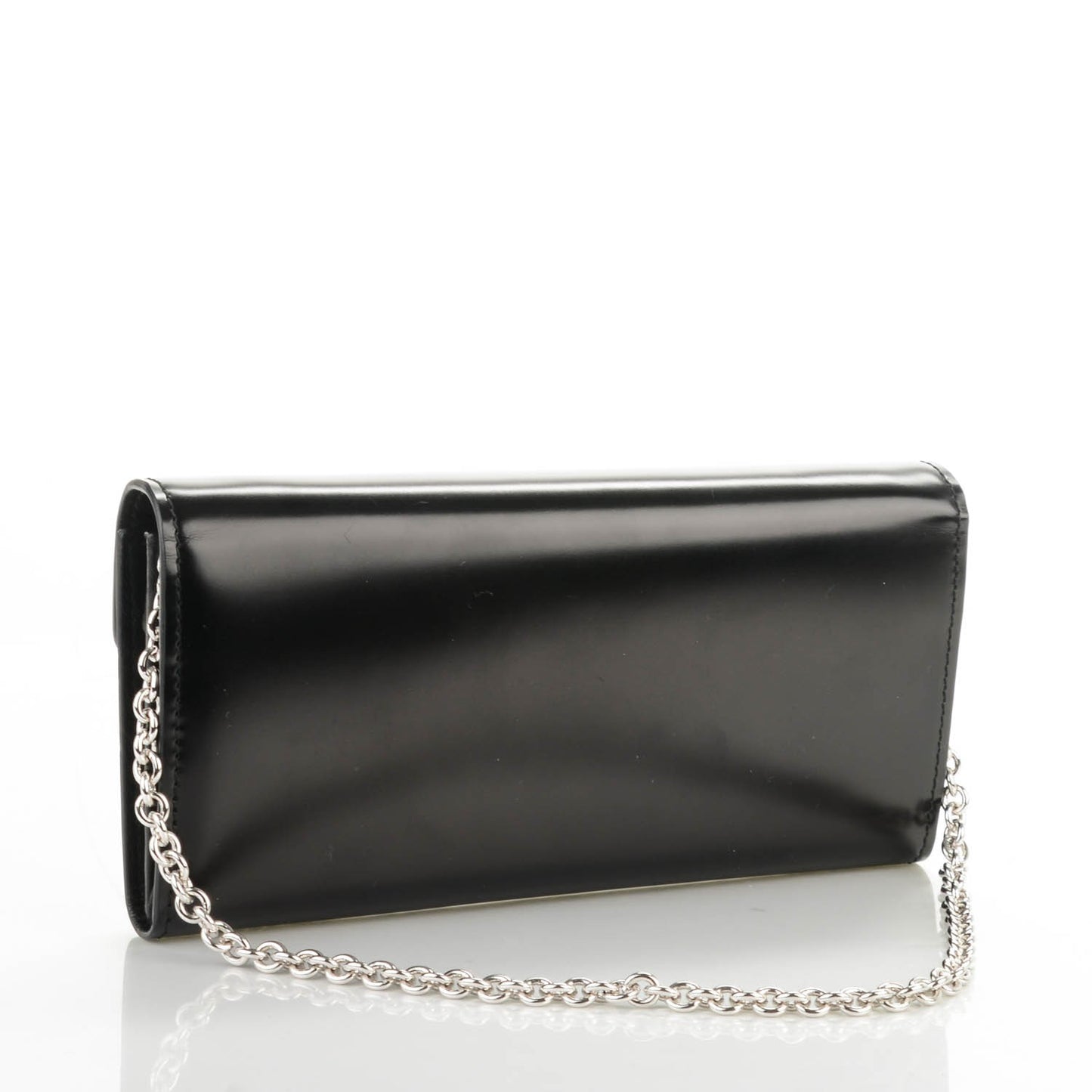 Regent Calfskin Lady Lock Wallet On Chain Black