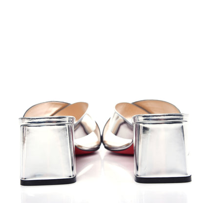 Christian Louboutin Metallic Calfskin Rainbow Arkenmule 55 Slide Sandals 39.5 Silver Multicolor 7 of 11