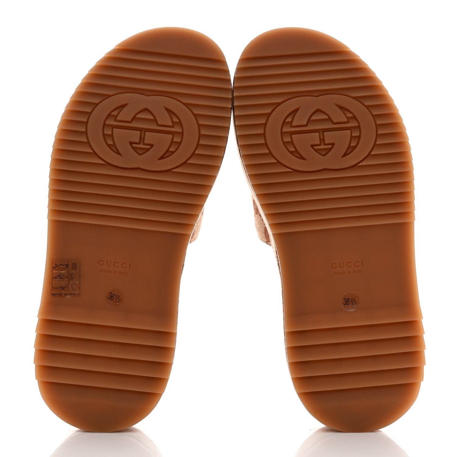Gucci Canvas GG Monogram Angelina Platform Slide Sandals 36.5 Beige Ruggine 5 of 8