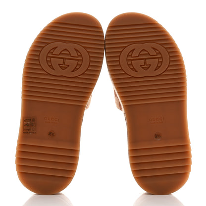 Gucci Canvas GG Monogram Angelina Platform Slide Sandals 36.5 Beige Ruggine 5 of 8