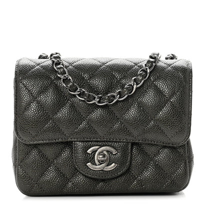 Chanel Metallic Caviar Quilted Mini Square Flap Dark Charcoal 1 of 8