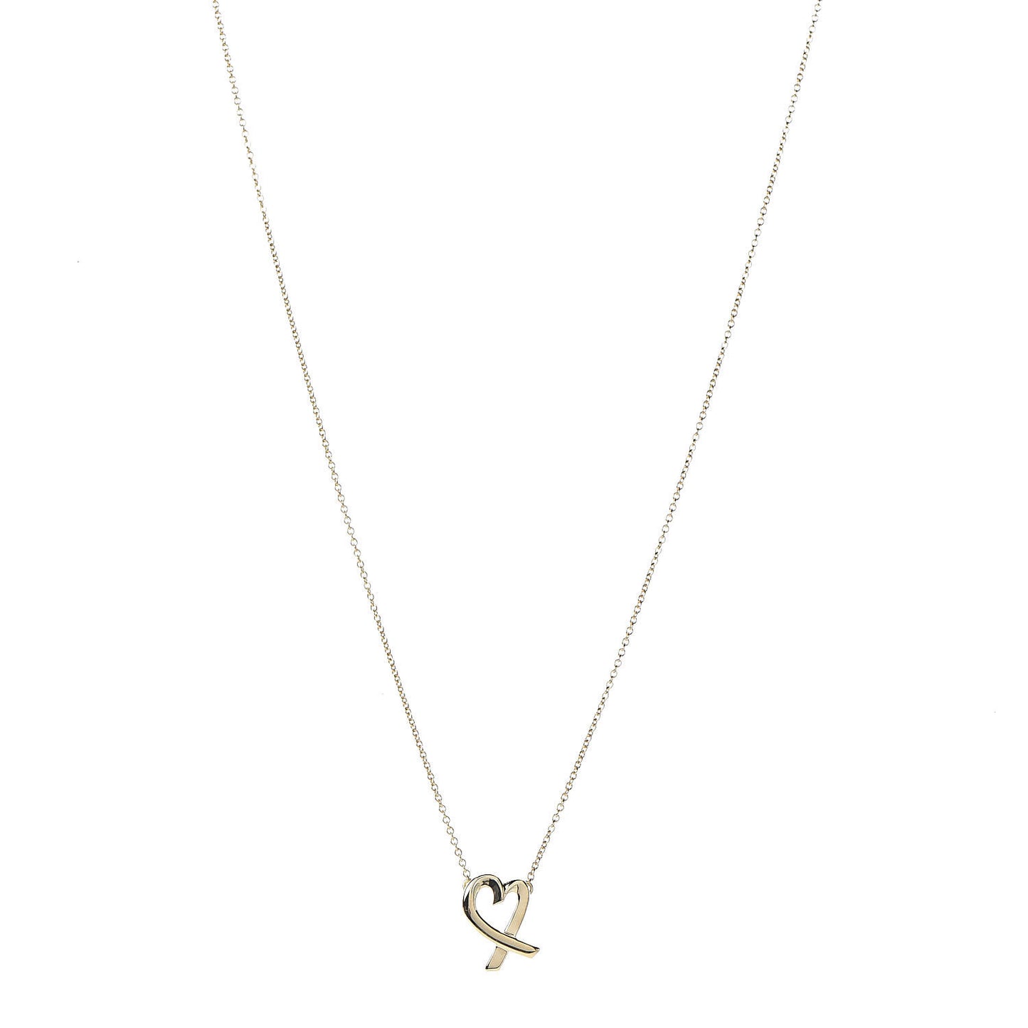 18K Yellow Gold Small Paloma Picasso Loving Heart Pendant Necklace