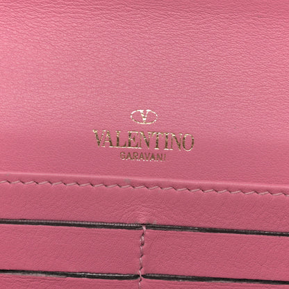 Valentino Garavani Calfskin Rockstud Flip Lock Wallet Ninphea 6 of 8
